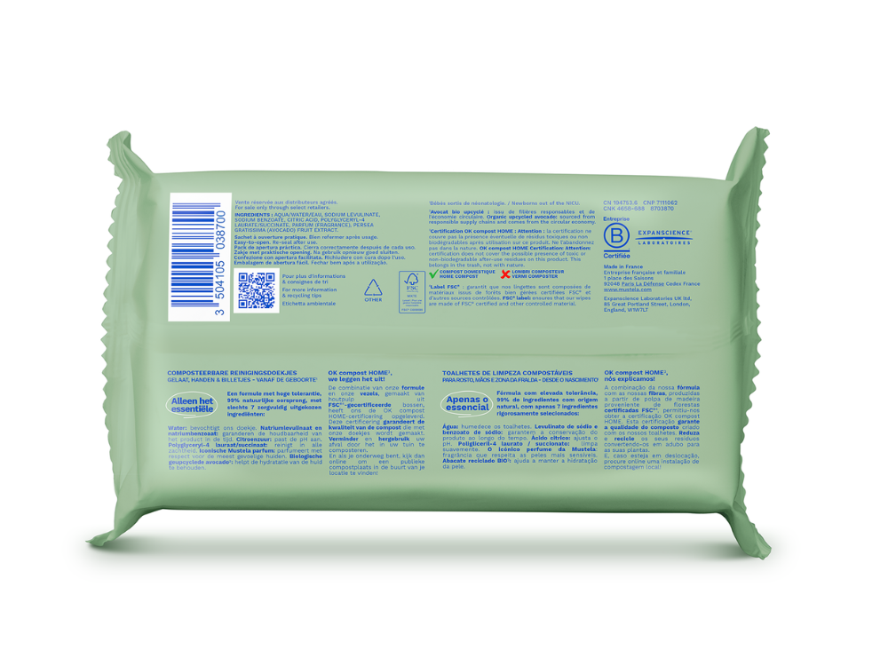 Mustela Compostable Cleaning Wipes