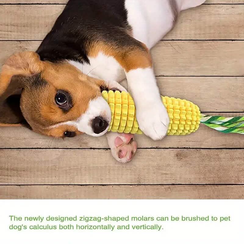 Puppy Dog Teeth Chew Squeaky Interactive Corn Toy