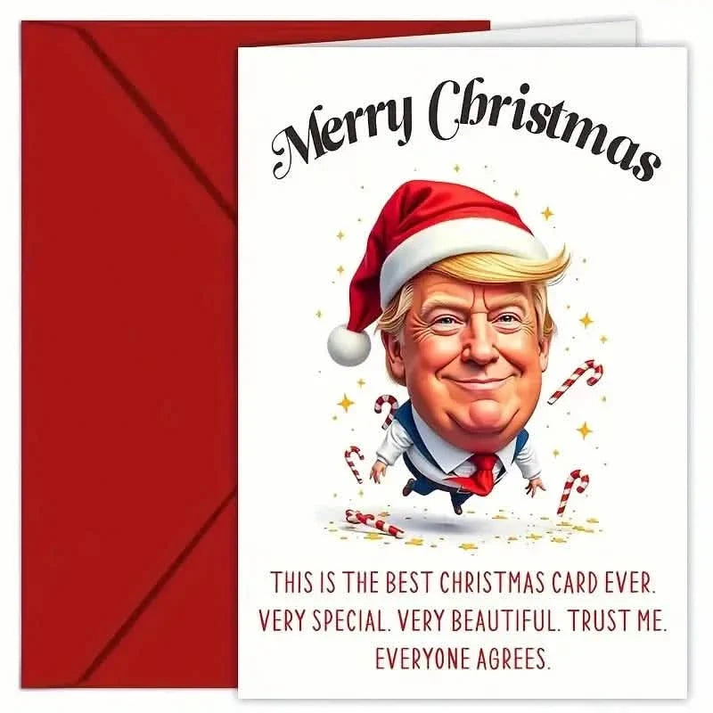 Trump Themed Christmas Greeting Card with Envelope