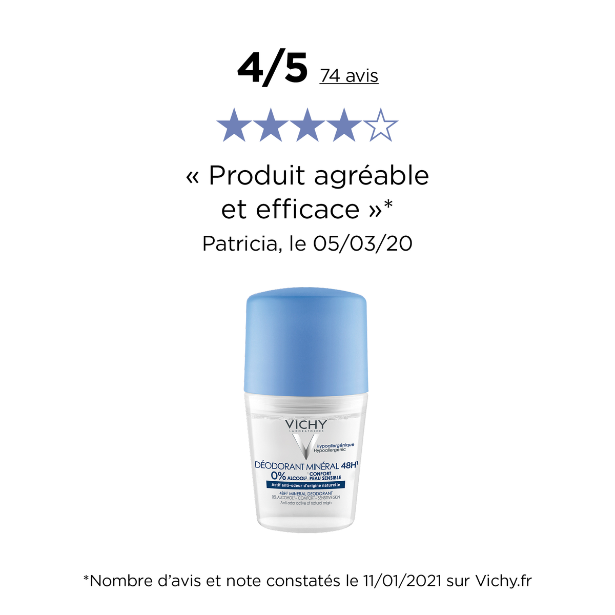 Vichy 48H Mineral Deodorant Ball