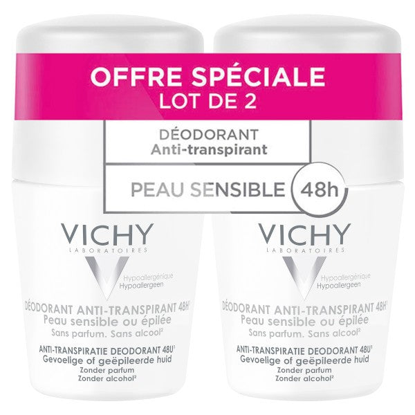 Vichy 48H Anti-Perspirant Roll-On Deodorant for Sensitive Skin