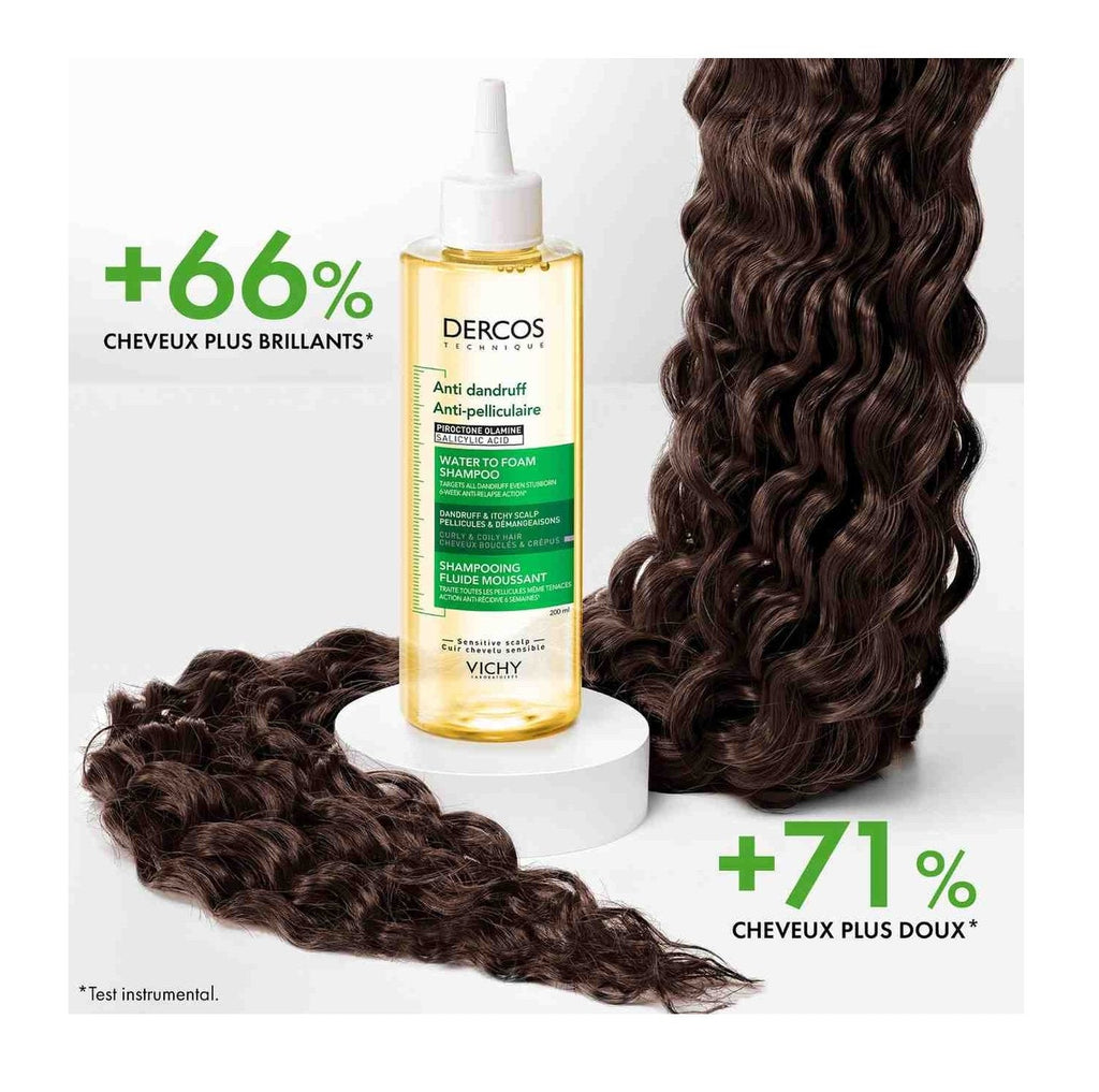 Vichy Dercos Anti-Dandruff Foaming Fluid Shampoo for Curly Hair