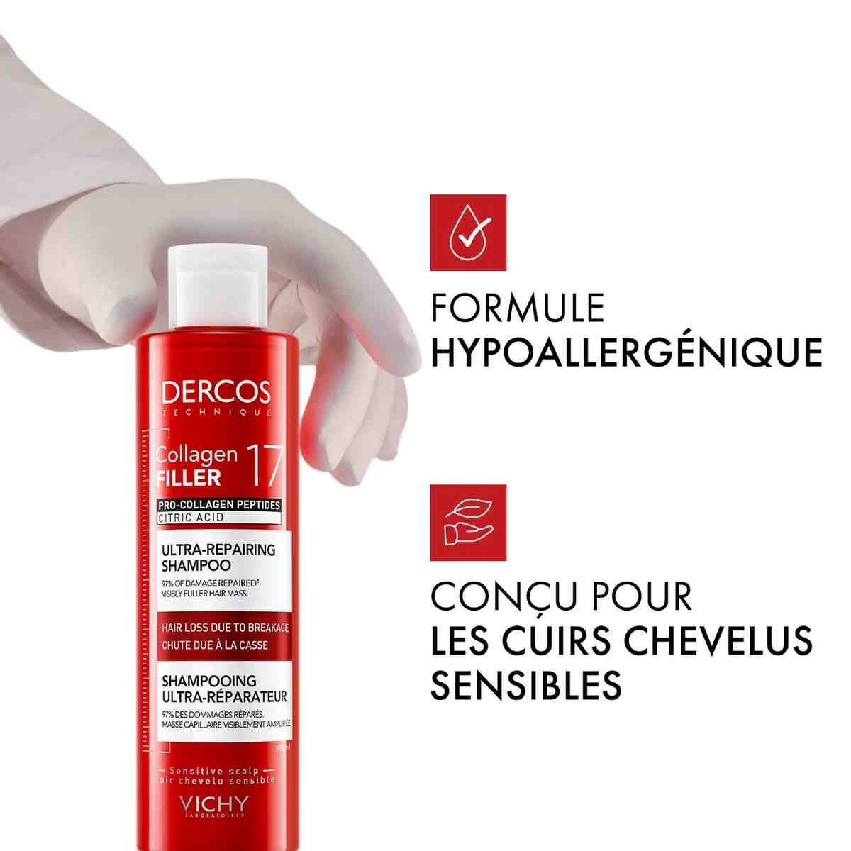 Vichy Dercos Collagen Filler 17 Ultra Repair Shampoo