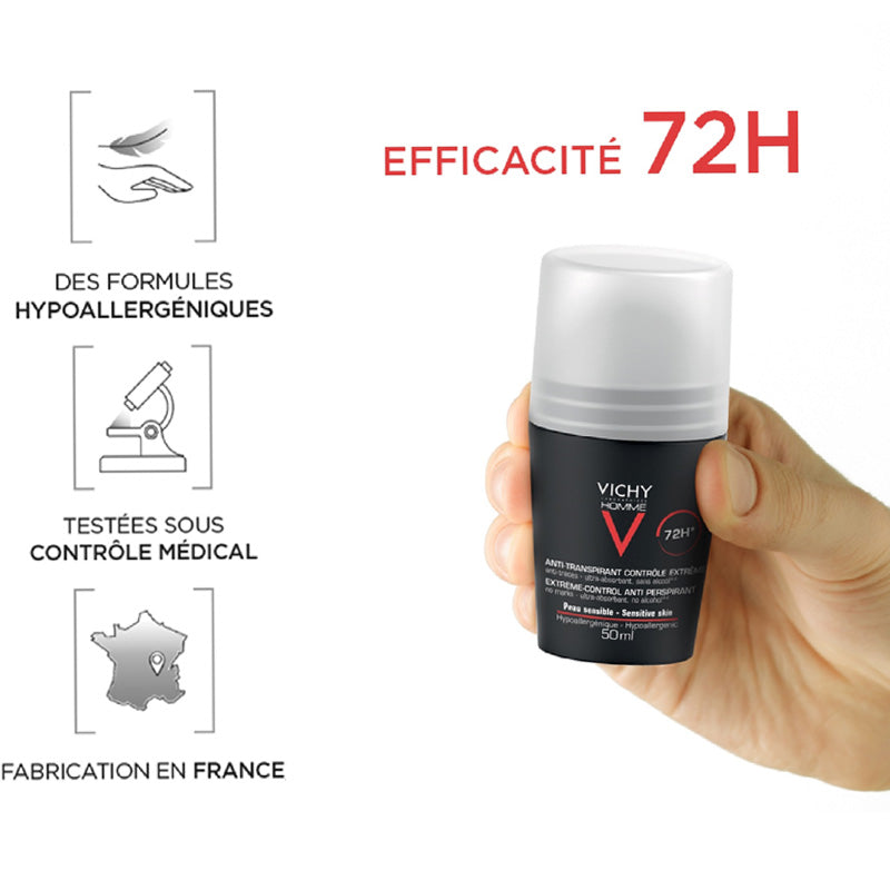 Vichy Homme 72H Anti-Perspirant Roll-On Deodorant